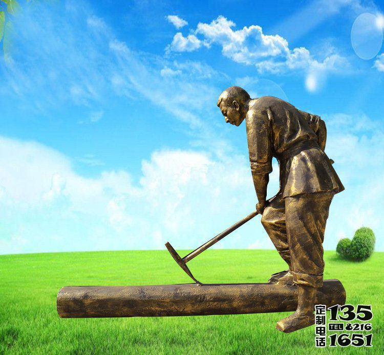 景區(qū)創(chuàng)意玻璃鋼仿銅農民砍伐木材人物雕塑 景區(qū)創(chuàng)意玻璃鋼仿銅農民砍伐木材人物雕塑
